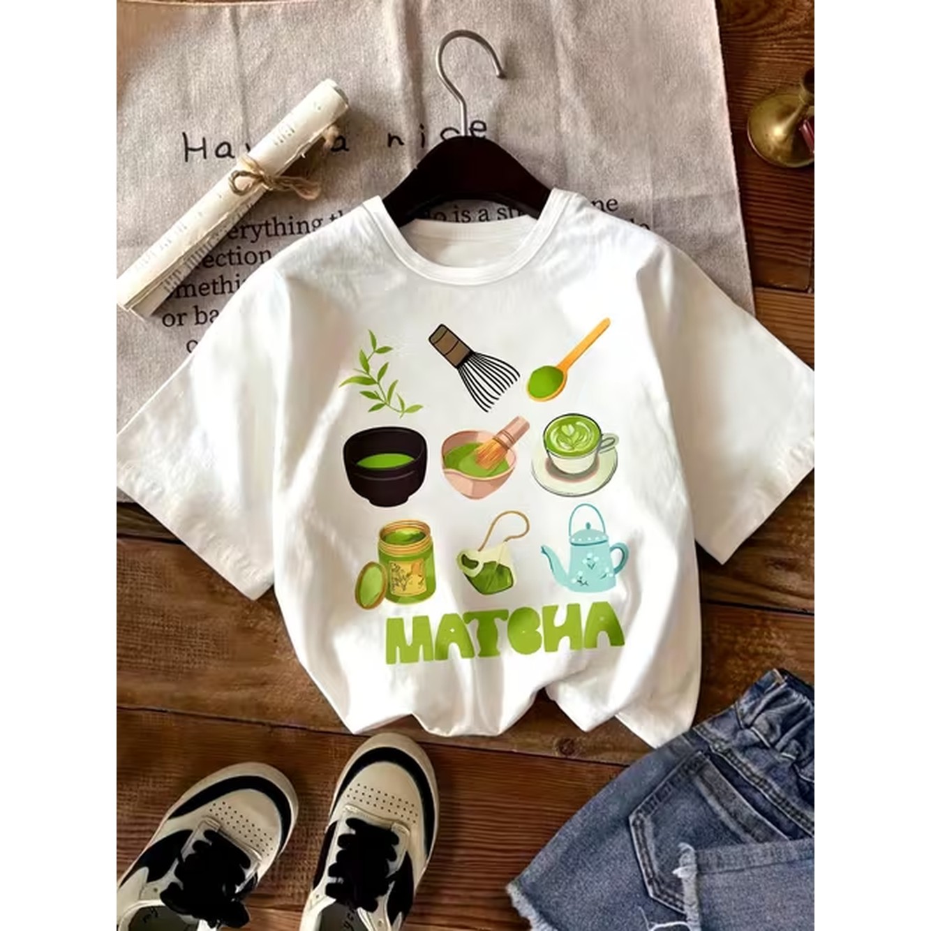 Summer Clothing Affordable - Camiseta elegante con estampado de utensilios