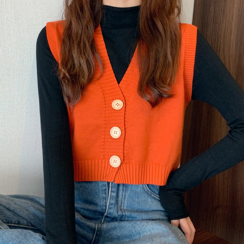 Summer Clothing Teens - Chaleco tipo suéter con botones para