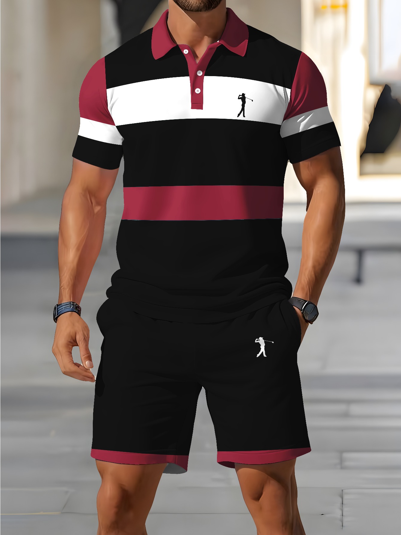 Summer Clothing Design - Conjunto de Polo para Hombre Verano