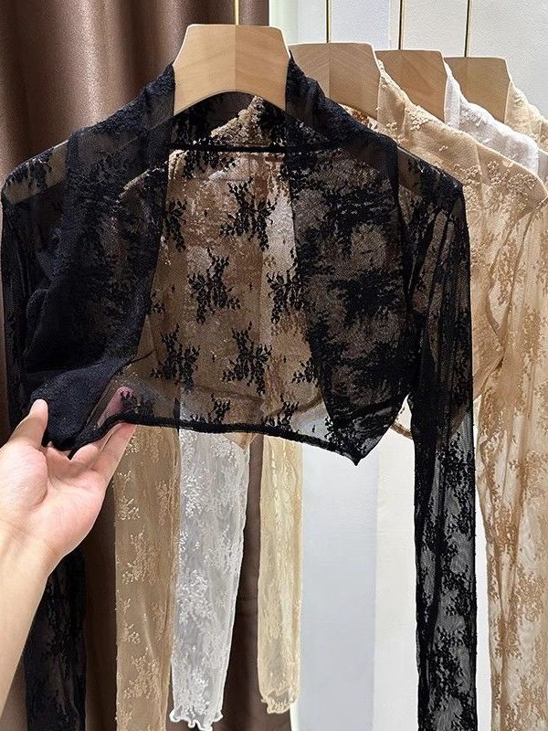 Summer Goth Clothing - Nuevo Cárdigan de Encaje con Bordado