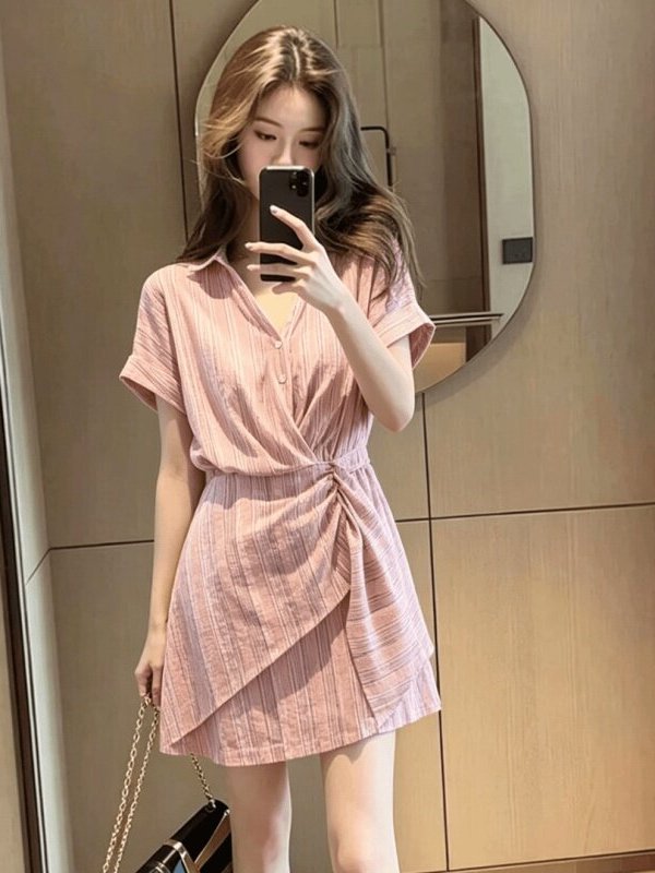 Summer Line Clothing Brand - Vestido de Verano con Rayas, Manga