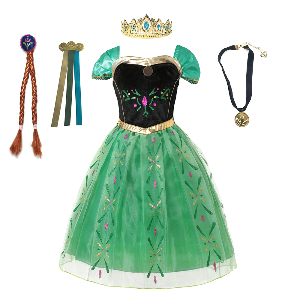 Disfraz de Anna para niños y n - Summer Kids Clothing reseña y precio