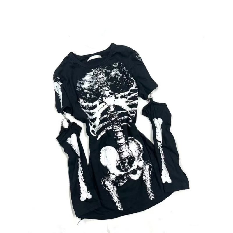 Camiseta con Estampado de Esqu - Summer Goth Clothing reseña y precio