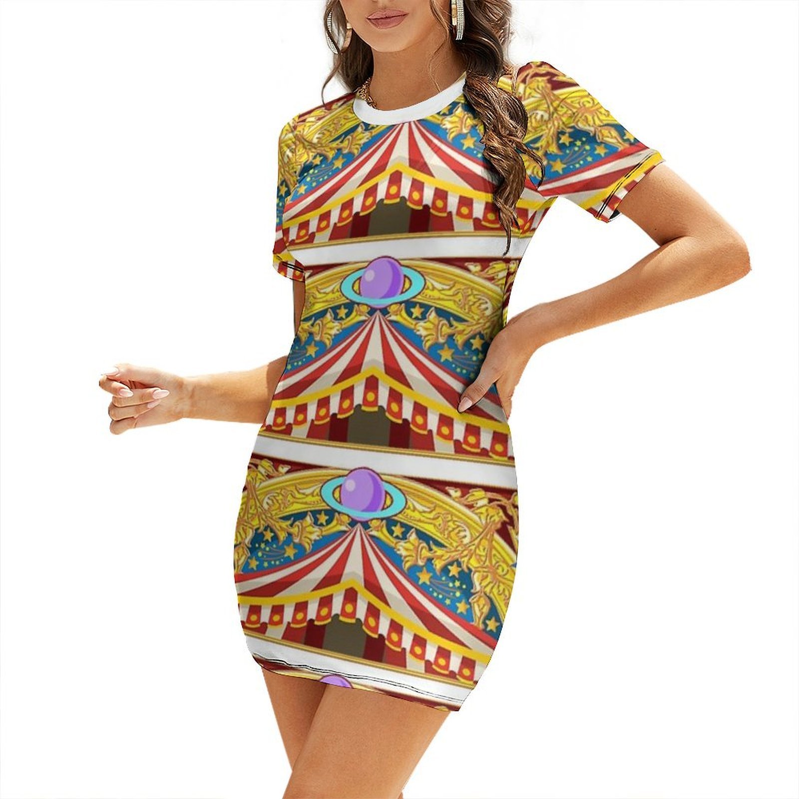 Vestido de manga corta con est - Summer Clothing Banner reseña y precio